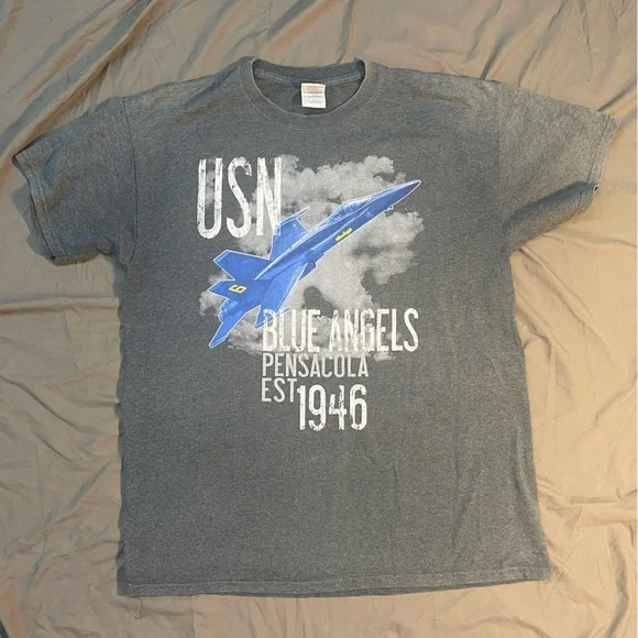 USN Blue Angels Pensacola Est 1946 United States Navy Graphic T-Shirt Large - Picture 1 of 3